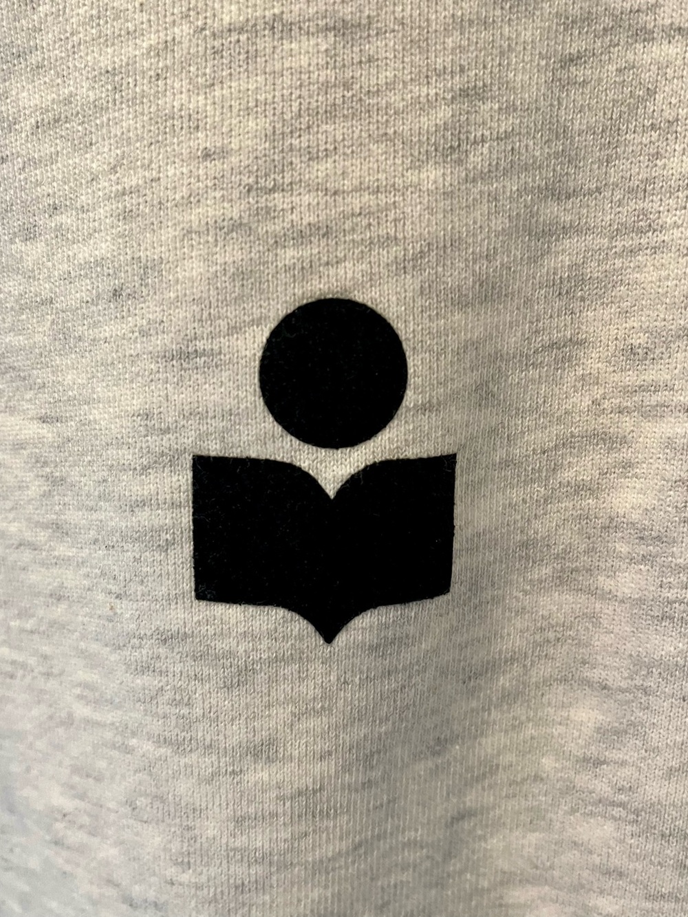 Isabel Marant Etoile Light Gray Cropped Sweatshirt with Black Logo - Picture 2 of 11